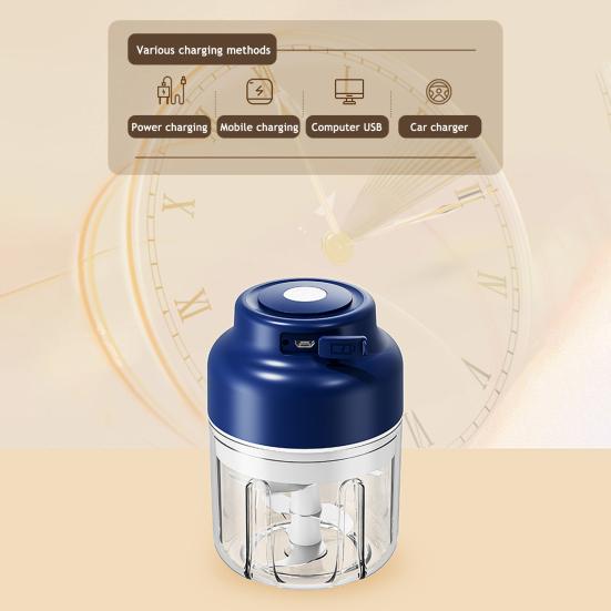 Electric Garlic Masher Mini Portable Veggie Chopper USB Charging Wireless Food Processor Meat Slicer Egg Beater