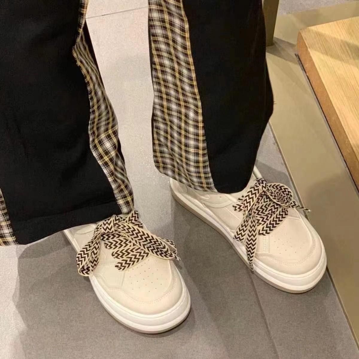 

Повседневная зелено-белая обувь Matcha, женские летние новые повседневные туфли в классическом стиле, нишевые дизайнерские туфли с толстой подошвой 35 бежевый