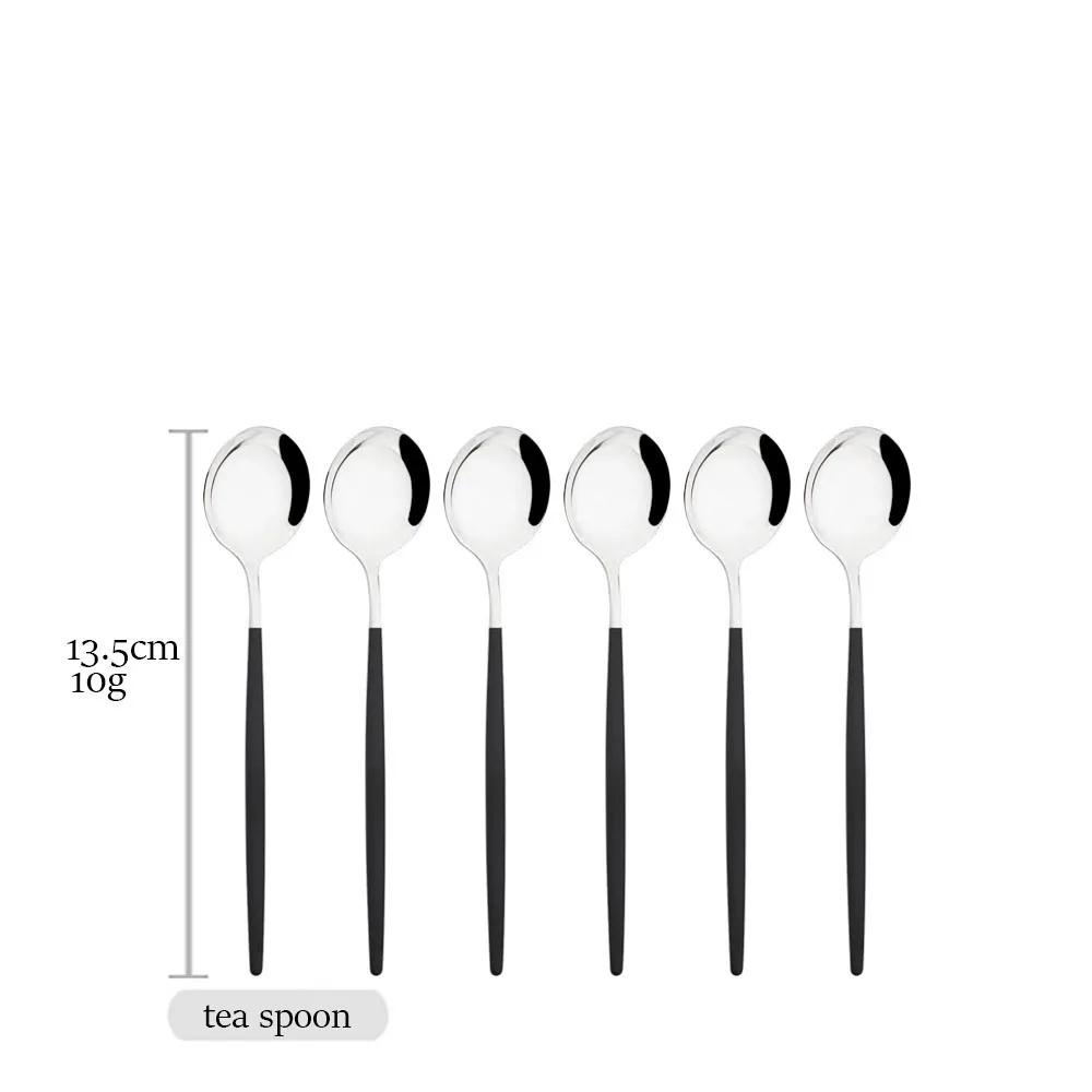 Mirror 5/6/30Pcs Black Silver Tableware Set Stainless Steel Cutlery Kitchen Dinnerware Set Western Knife Fork Spoon Flatware Set