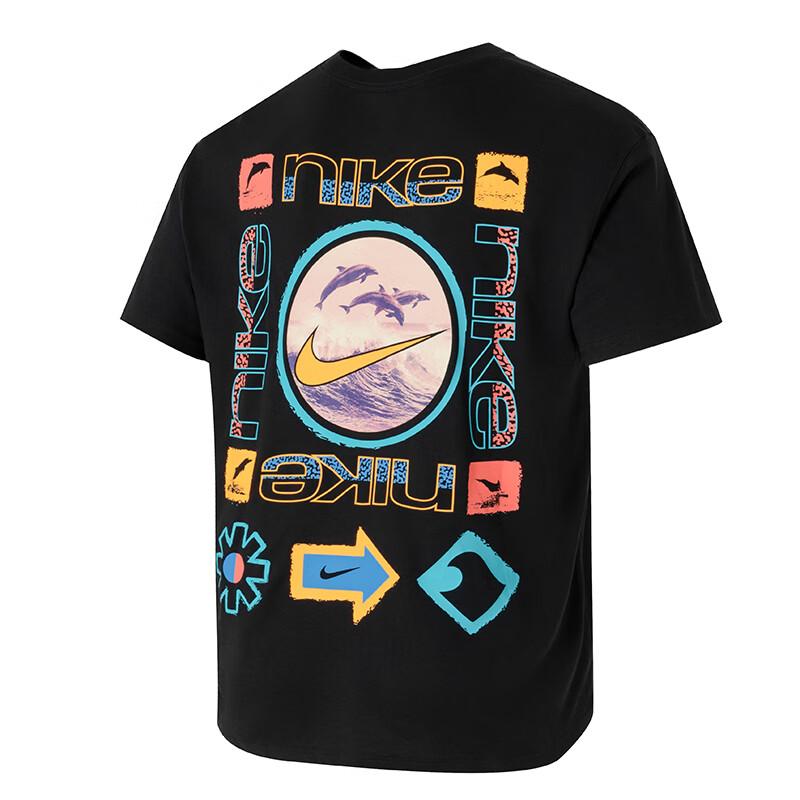 Nike Lauf-Workout Weich Bequem Atmungsaktiv Kurzarm T-Shirt Herren Tops Schwarz HJ0763-010