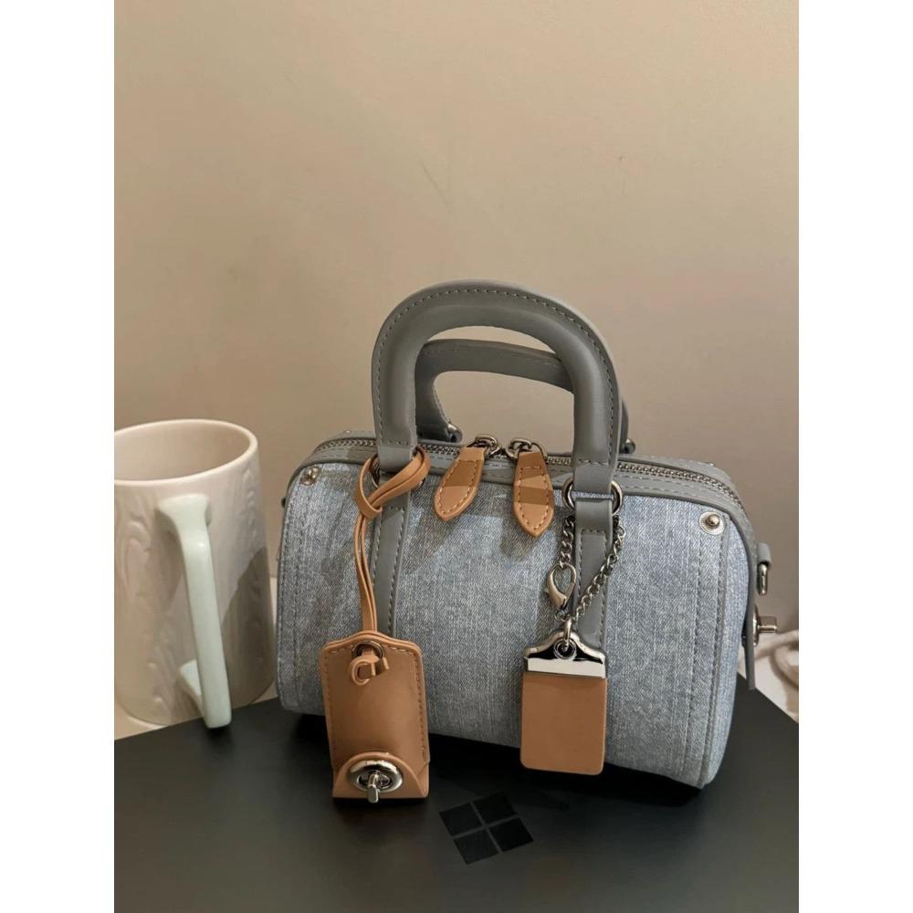 Сумка женская 2024 новые модели в этом году популярная ретро джинсовая Boston сумка-тоут высококлассная нишевая сумка-мессенджер