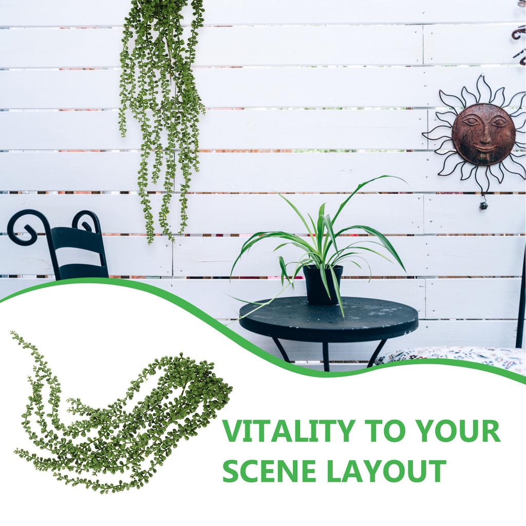3Pcs Fake Hanging Plants Artificial Succulents Plastic Lifelike String of Pearls Plant Home Wedding Party Wall Decor