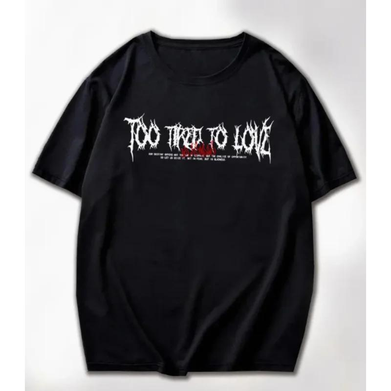 High Quality Cotton Men's Short-sleeved Fashion Hip-hop Rock Retro T-shirt Summer Oversized Crew Neck Top Men's Unisex