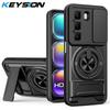 KEYSION Magnetic Phone Case for Infinix Hot 50 Pro+ 4G Hot 50 5G Slide Camera Protection Upright Kickstand Shockproof Back Cover