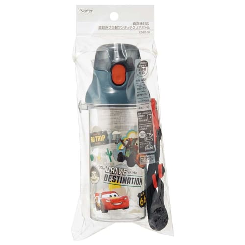 Skater Water Bottle 480ml Disney Cars 24 Plastic Clear Bottle for Children Made in Japan PSB5TR-A