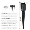 Fence Post Anchor Ground Spike, 4 Pack 24 x 4 x 4 Inches Outer Diameter (Inner Diameter 3.5 x3.5 Inches), Metal Black Powder Coated Post Stake Ground,