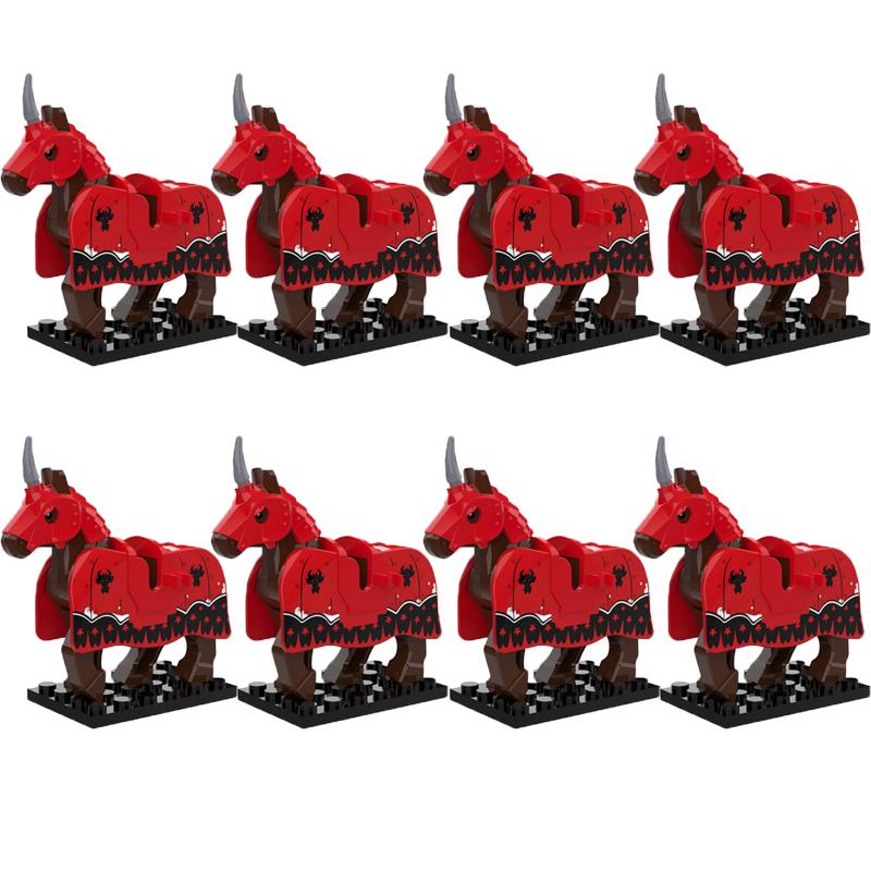 MOC Medieval Military Building Blocks Cavalry Regiment Knight Horse Animal Accessories Set Mini Bricks Buy Goods Boy Toy Gift