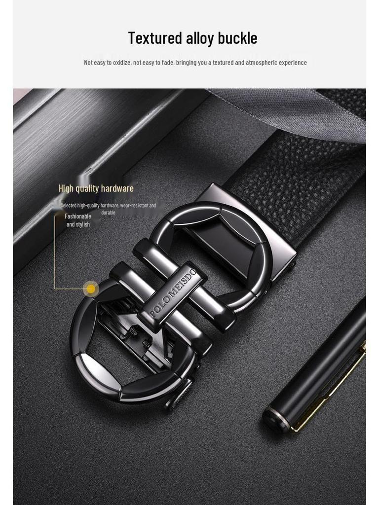 Paul Messder Men's High-End Genuine Leather Automatic Buckle Belt