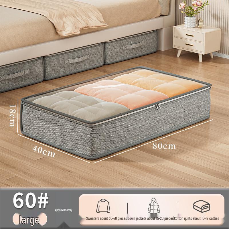 Underbed Flat Storage Box & Drawer for Seasonal Quilts and Clothes Organizer