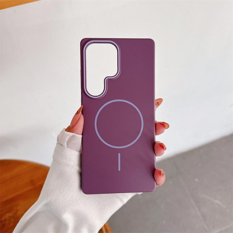 

Solid Color Soft PC Magnetic Case For Samsung Galaxy S26 S25 S24 S23 S22 Plus S21 Note 20 Ultra For Magsafe Back Cover Galaxy S21