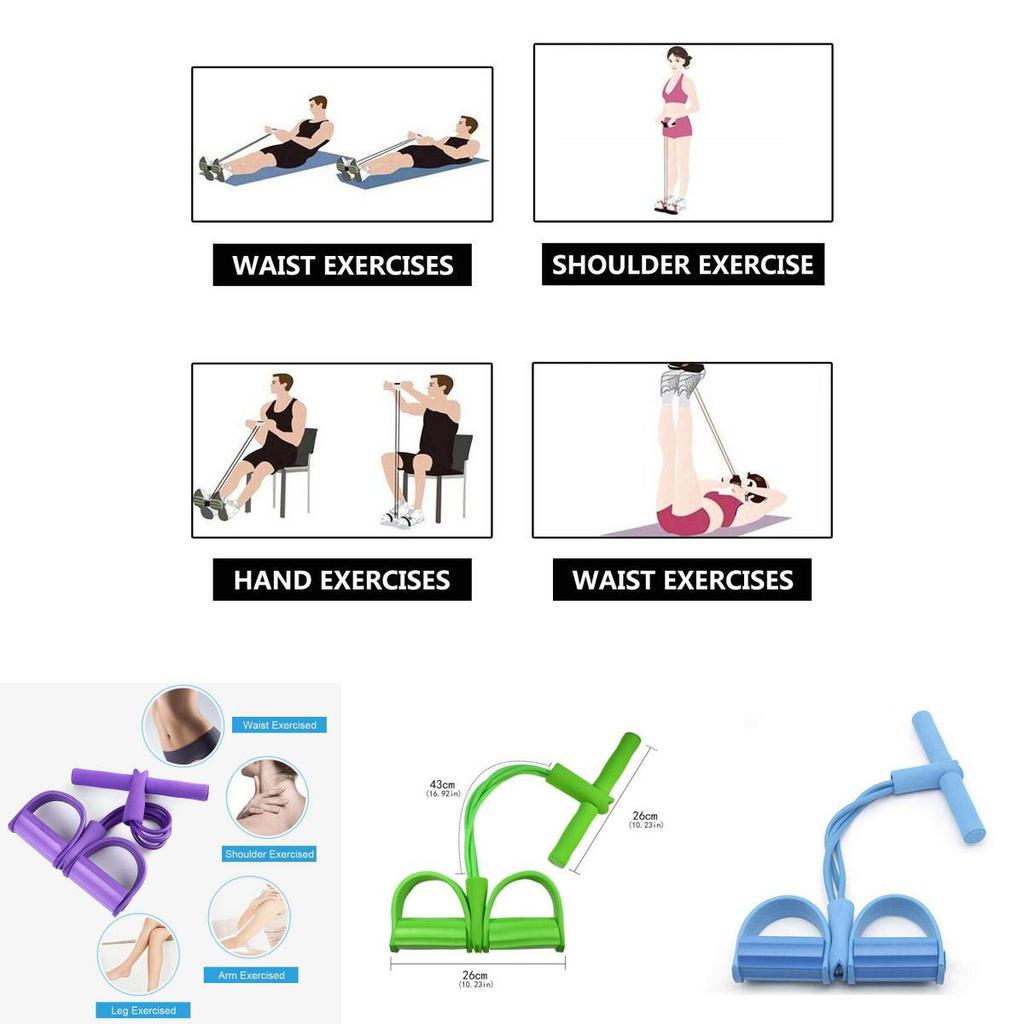 Durable Fitness Gum 4 Tube Resistance Bands For Effective Sit-up Pull Rope Exercises