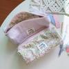 Light Colored Floral Storage Bag Cute Cotton Toiletry Bag Student Stationery Floral Pencil Case Sweet Beauty Style Storage Bag