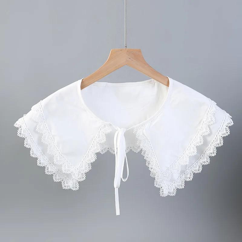 

Linbaiway Шарф-воротник для женщин, съемные воротники для рубашки, милое кружево, белый фальшивый воротник, искусственный воротник, женский неп крагие