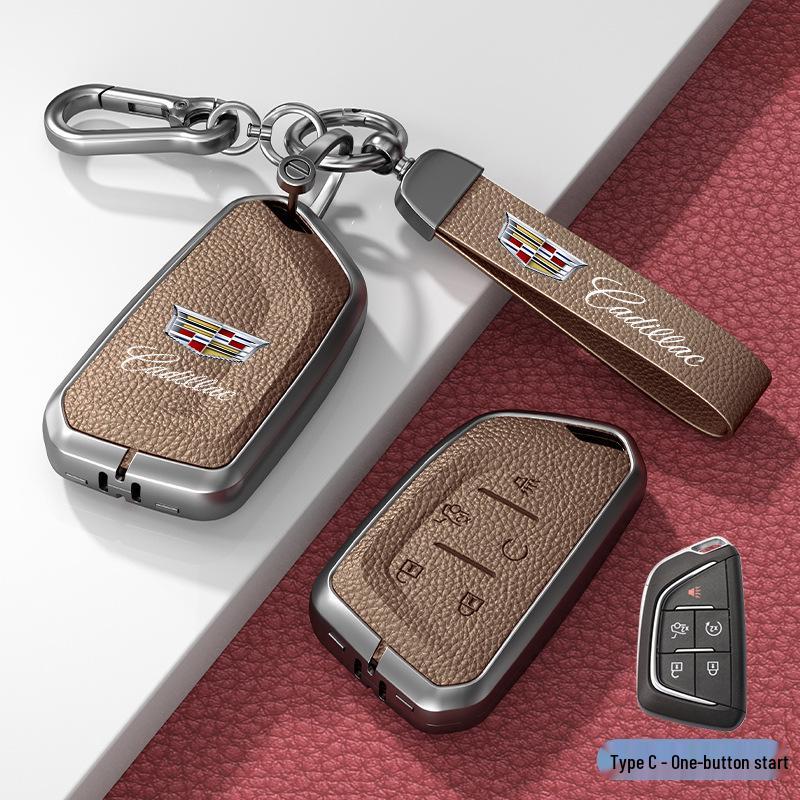 Lädernyckelskydd för Cadillac XT5/CT6/XT4/XTS och ATSL – Unisexdesign med spänne