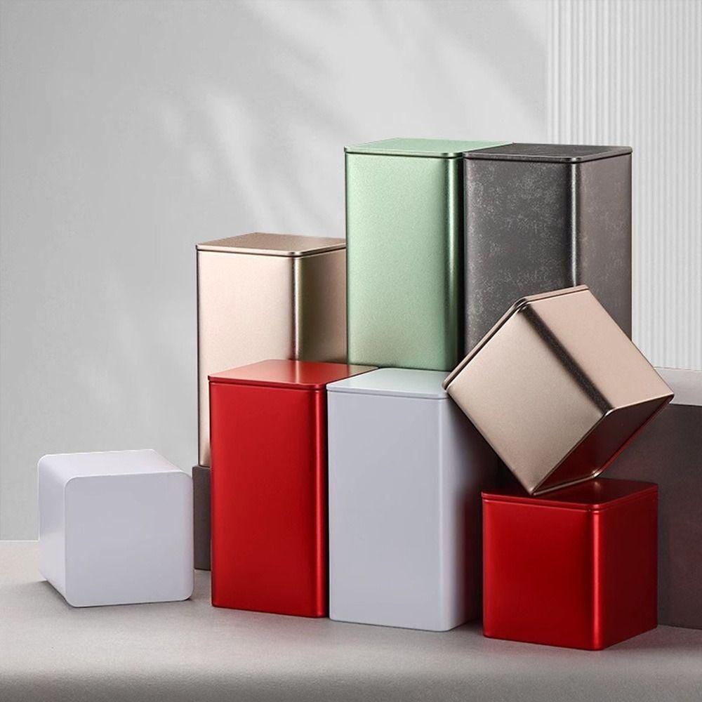 Quadratische Teedose Große Kapazität Kaffeebohnen Aufbewahrungsbox Tragbare Teedose für Zuhause & Reisen