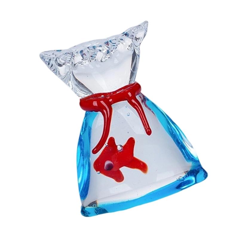 Glass Fish Tanks Figurines Collectibles Figurines Glass Fish Tanks Statue for Home Office Bedroom Aquarium Decorations