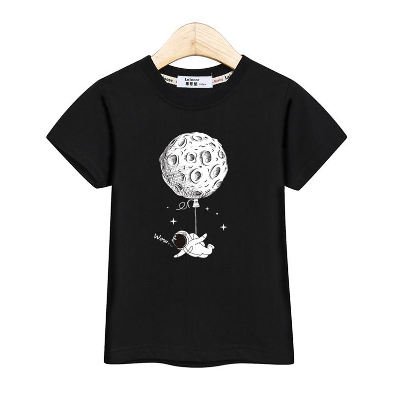 Astronaut New Cartoon T-shirt Boys Summer Shirt Children Short Sleeved Tops Spaceman Clothes