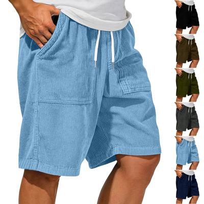 Men's Fashion Casual Retro Corduroy Laced Pants - Men's Large-Pocket Casual Sports Shorts