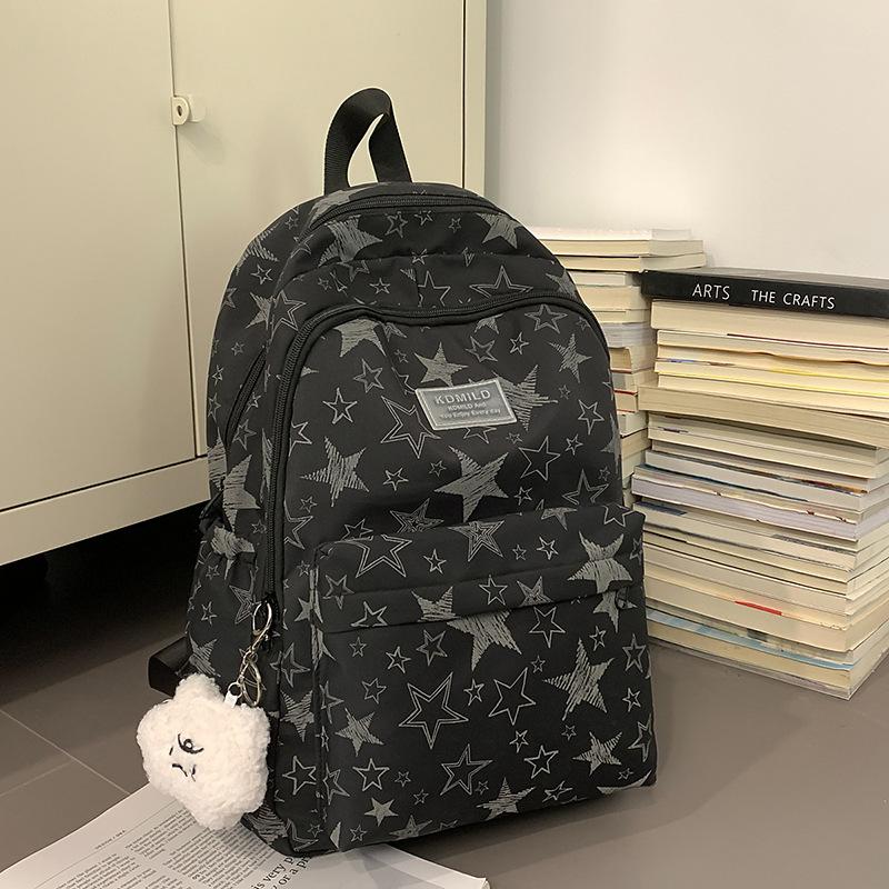 Schoolbag Japanese school bag for girls Junior high school students Cute star backpack Large capacity casual male college student travel backpack tide