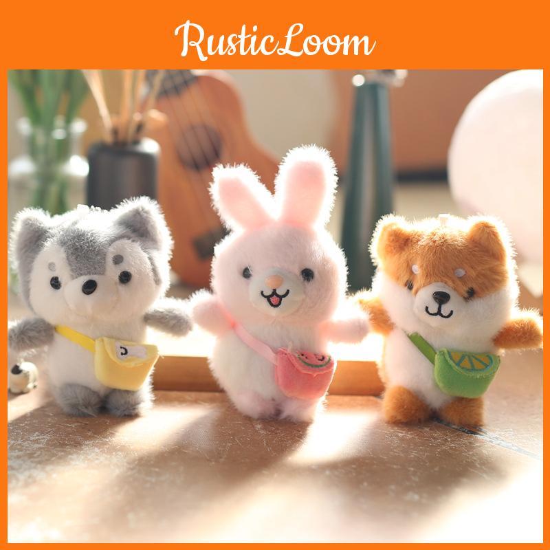 Cute Plush Mini Dog And Rabbit Keychain Fluffy Accessory With Soft Pp Cotton Filling