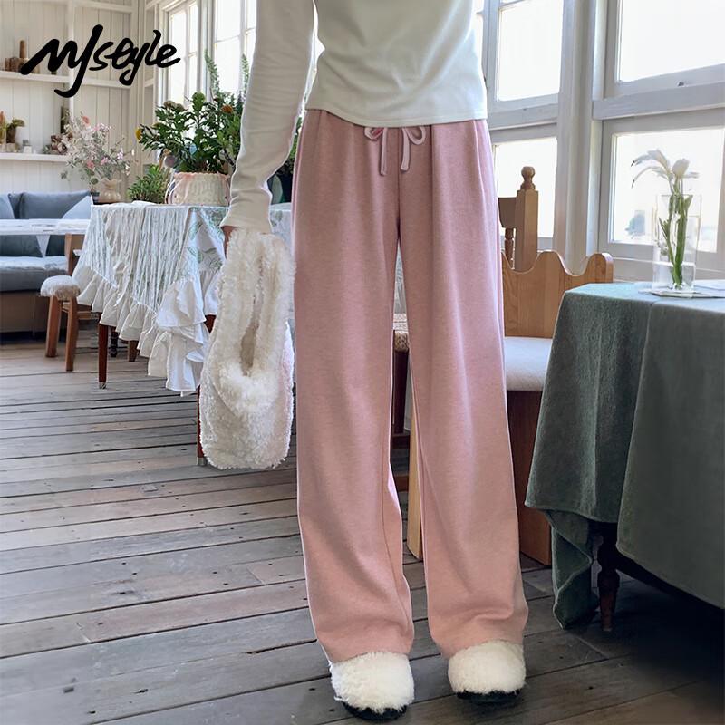 MJ STYLE Women's Plush Wide-Leg Towel Pants