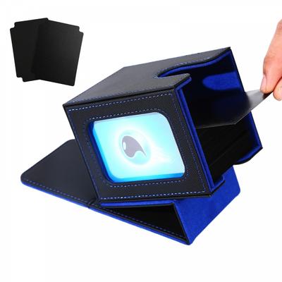 Deckhülle, Sammelkartenhülle, Kartenanzeigefenster, 100 Stück, kompatibel mit Doppel- und Dreifachhüllen, vertikaler Halter, 2 Trennwände und 1 Deckel