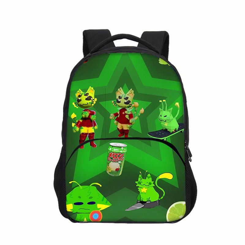 Рюкзак-регреватор Gnarpy Green Cat с принтом для школы StyleA