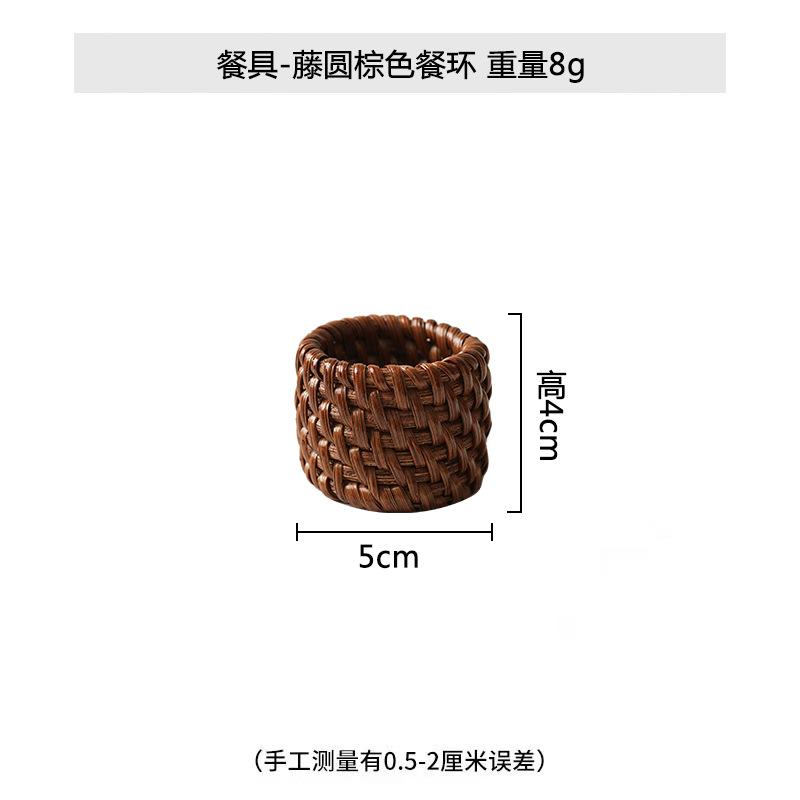 Minimalist Nordik El Yapımı Rattan Sonbahar Dokuma Yemek Peçete Halkası El Yapımı Kağıt Havlu Halkası Kumaş Halkalı Kare Peçete Halkası