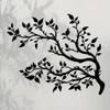 Metal Wall Art Black Iron Tree Sculpture with Twisted Leaves for Home Garden Patio Balcony Decor Wedding Gift Modern Interior Decor
