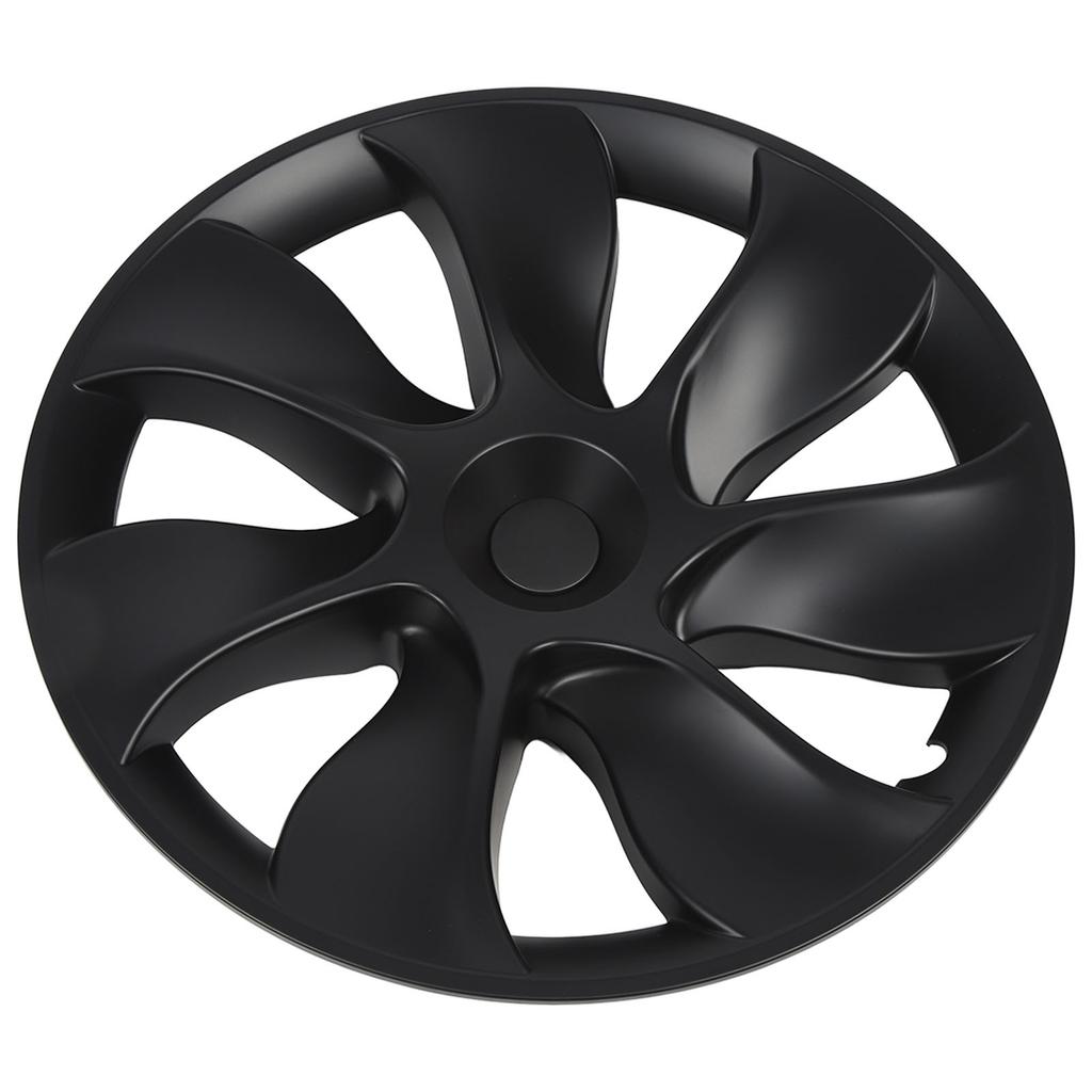4PCS 19in Wheel Hub Cap Whirlwind Style Sporty Wheel Rim Cover Replacement For Tesla Model Y 2020 To 2023 Matte Black