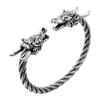 Punk Double Dragon Head Bangle Women Men Wristband Cuff Bracelets Nordic Viking Pagan Jewelry Party Christmas Gift Charm