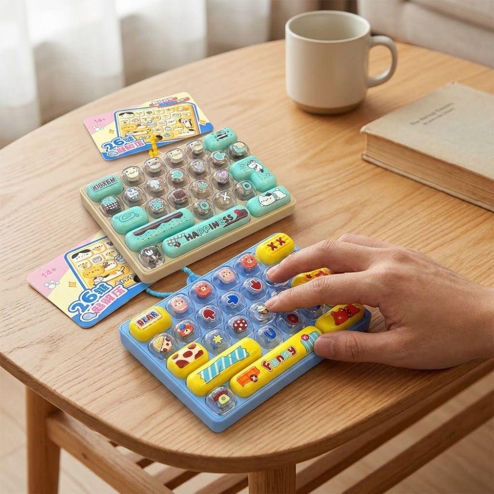 Clear Key Sounds Mechanical Fidget Keyboard Press-Type Mini Keyboard Charm Toy Backpack Pendant