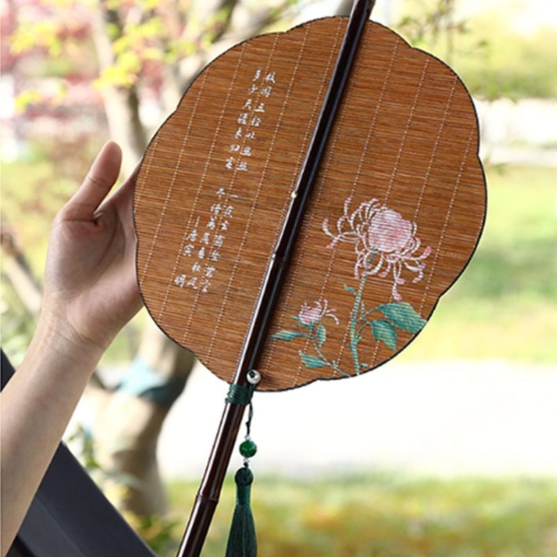 Bamboos Fan,Round Folding Fan,Chinese Foldable Hand Fan Handheld Fan for Birthday Party Wedding Home Decorations