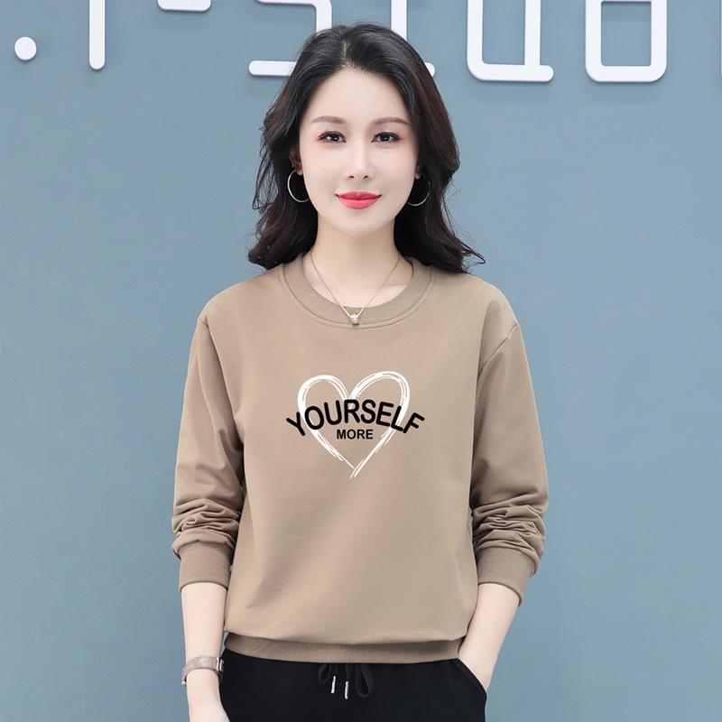 Women's Black Plus Velvet Sweatshirt: New Loose Fit for Autumn & Winter