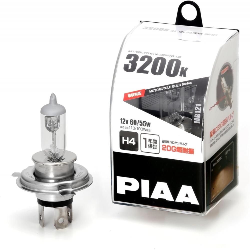 Лампа головного света для мотоцикла PIAA Галогенная 3200K Яркость 135/125W H4 Высокая ударопрочность