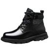 Autumn and Winter New Men's Martin Boots New Mid-high Men's Shoes Casual Platform Fleece Booties