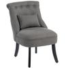 Fabric Single Sofa Dining Chair Tub Chair Upholstered W/ Pillow Solid Wood Leg Home Living Room Furniture Charcoal Grey