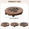 Movable Plantpot Tray Rolling Plant Stand Planter Pot Trolley Wooden Base Easy to Move Houseplants