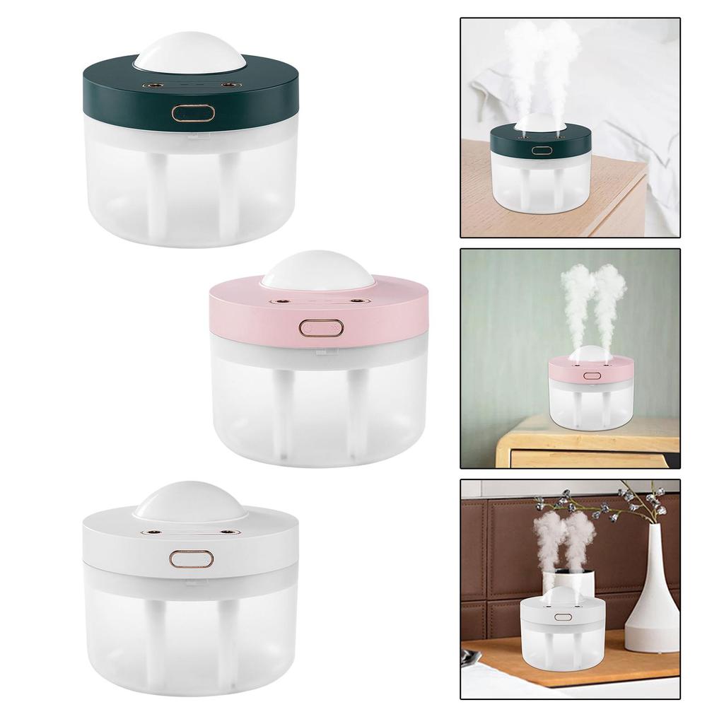 Umidificator de aer cu lampă de noapte LED Decor Multifuncțional Zgomot redus Umidificator personal pentru camera copilului, birou, dormitor, yoga, acasă