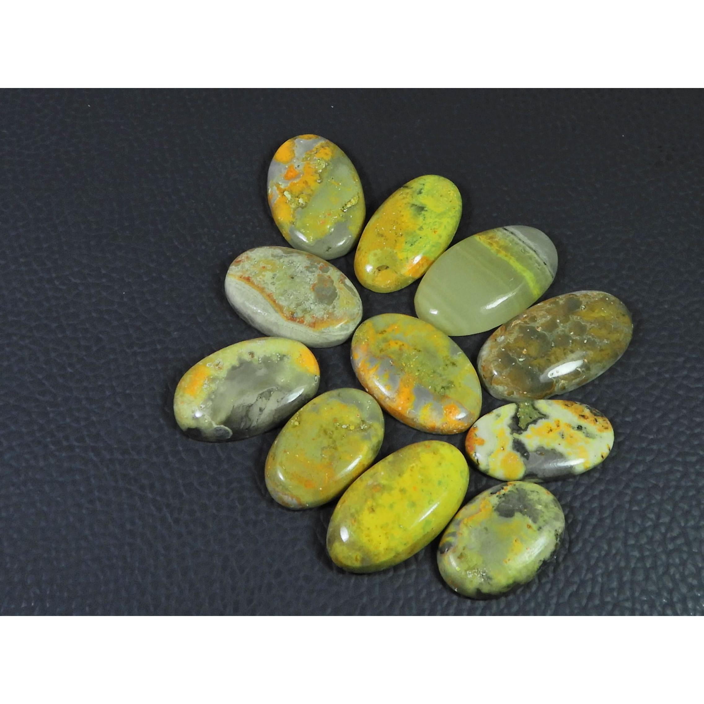 177Cts. Natural Bumble Bee Jasper Oval Cabochon Loose Gemstone 11 Pcs Lot C-2266