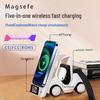 Compact Car Desktop Wireless Charger with Fast Charging Forklift for Apple 15 Watch & Phone Holder