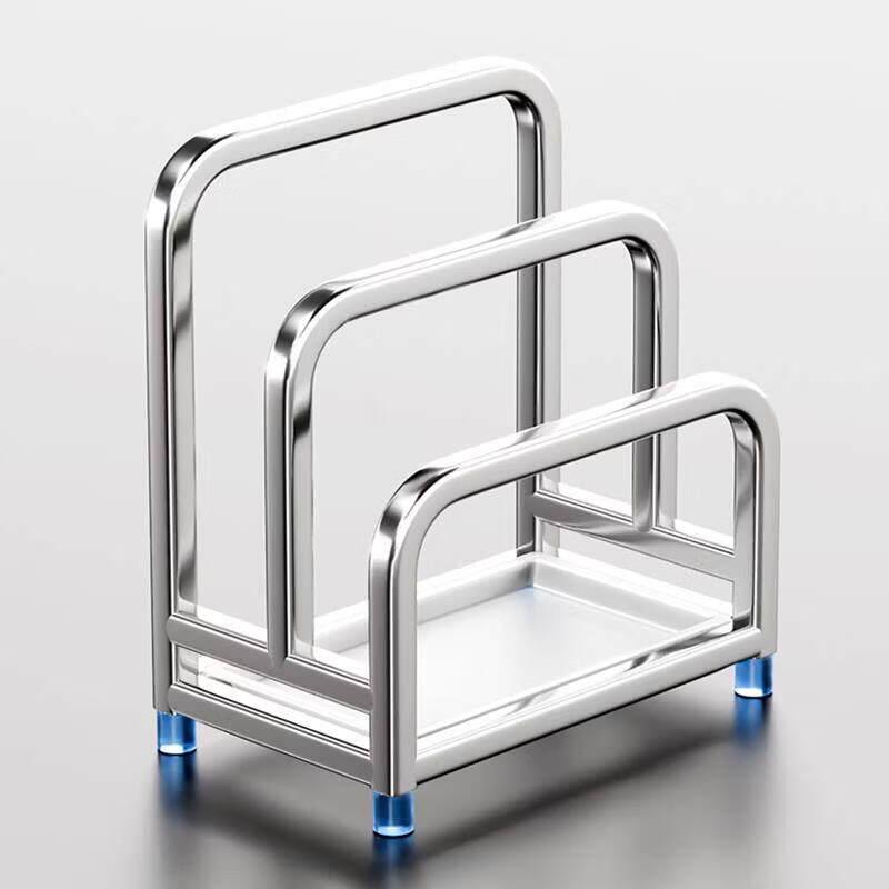 LETSFIND Double Slot Pot Lid & Chopping Board Rack