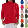 Women's Casual Fashion Half,Height Crewneck Long Sleeve Color Sweater