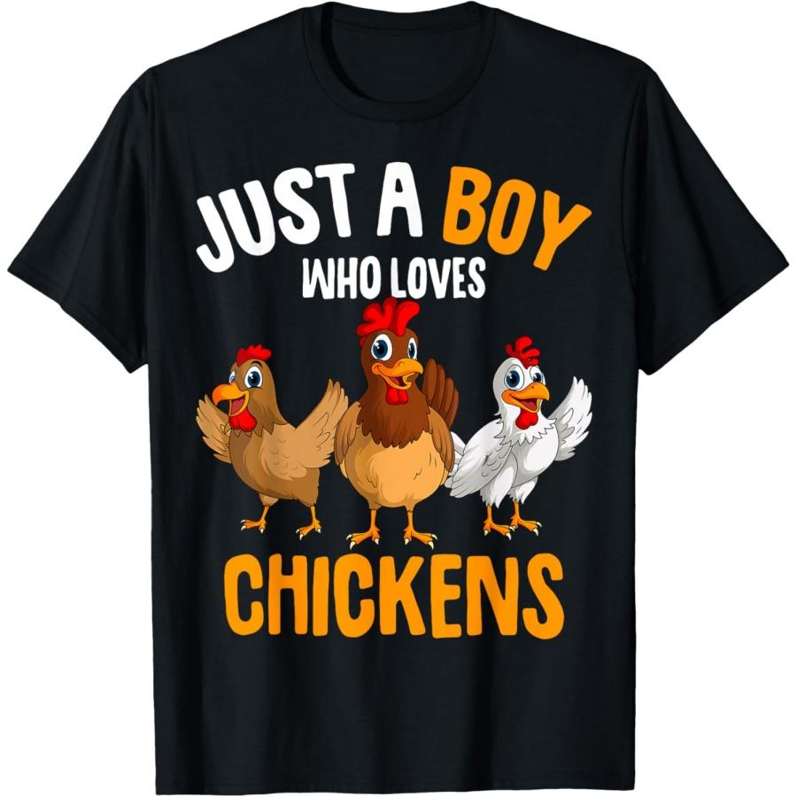 Just a Boy who loves Chickens Kids Boys Chicken T-Shirt XXXXXL чёрный