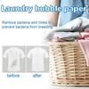 30 Teile/paket Nützliche Wäsche Blase Papiere Langlebige Duft Dekontamination Praktische Kleidung Waschen Papier Waschsalon Unverzichtbares Werkzeug