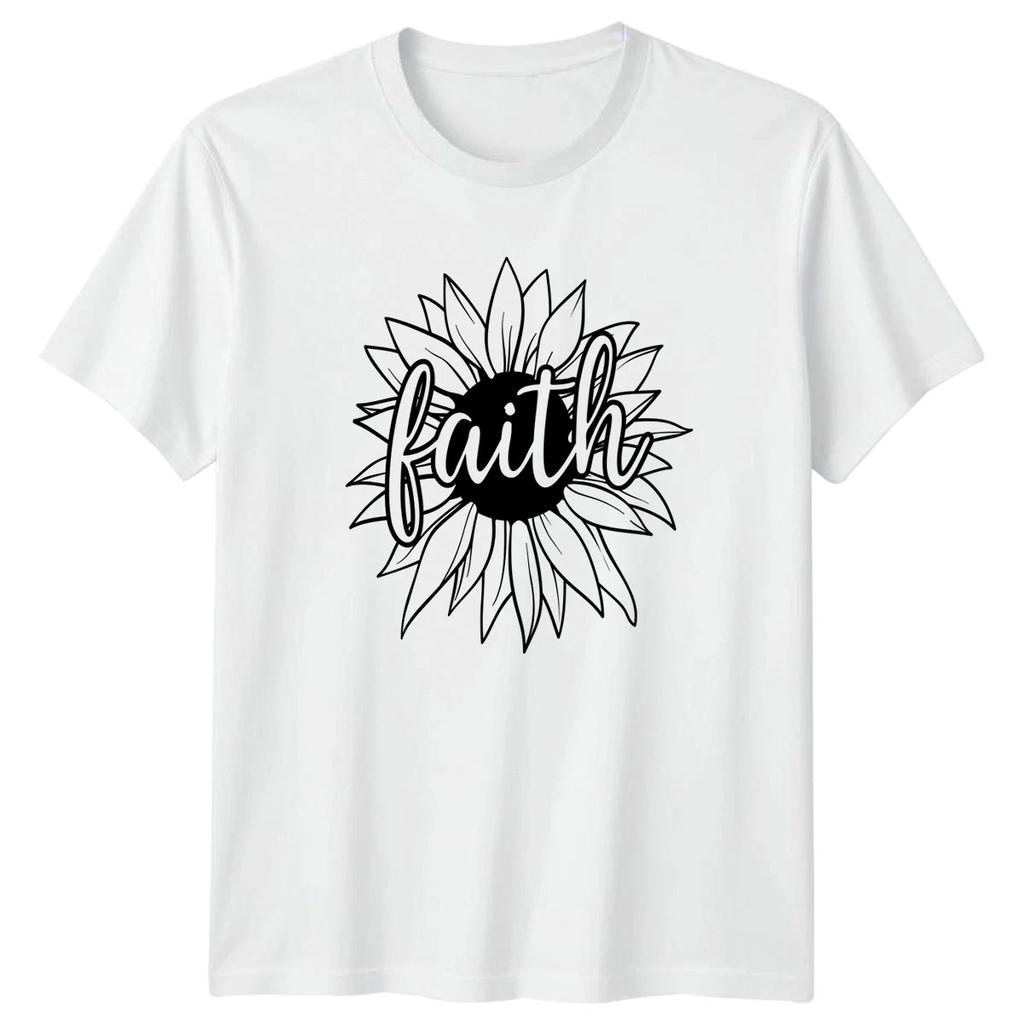 Faith T-Shirt Sunflower Christian Spirituality Easter Gift For Him And Her