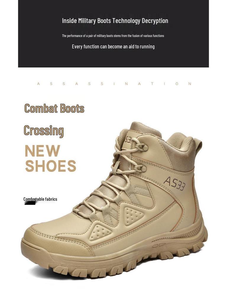 New Style Combat Military Boots for Men - Outdoor Hiking, Camping, and Desert Work Footwear