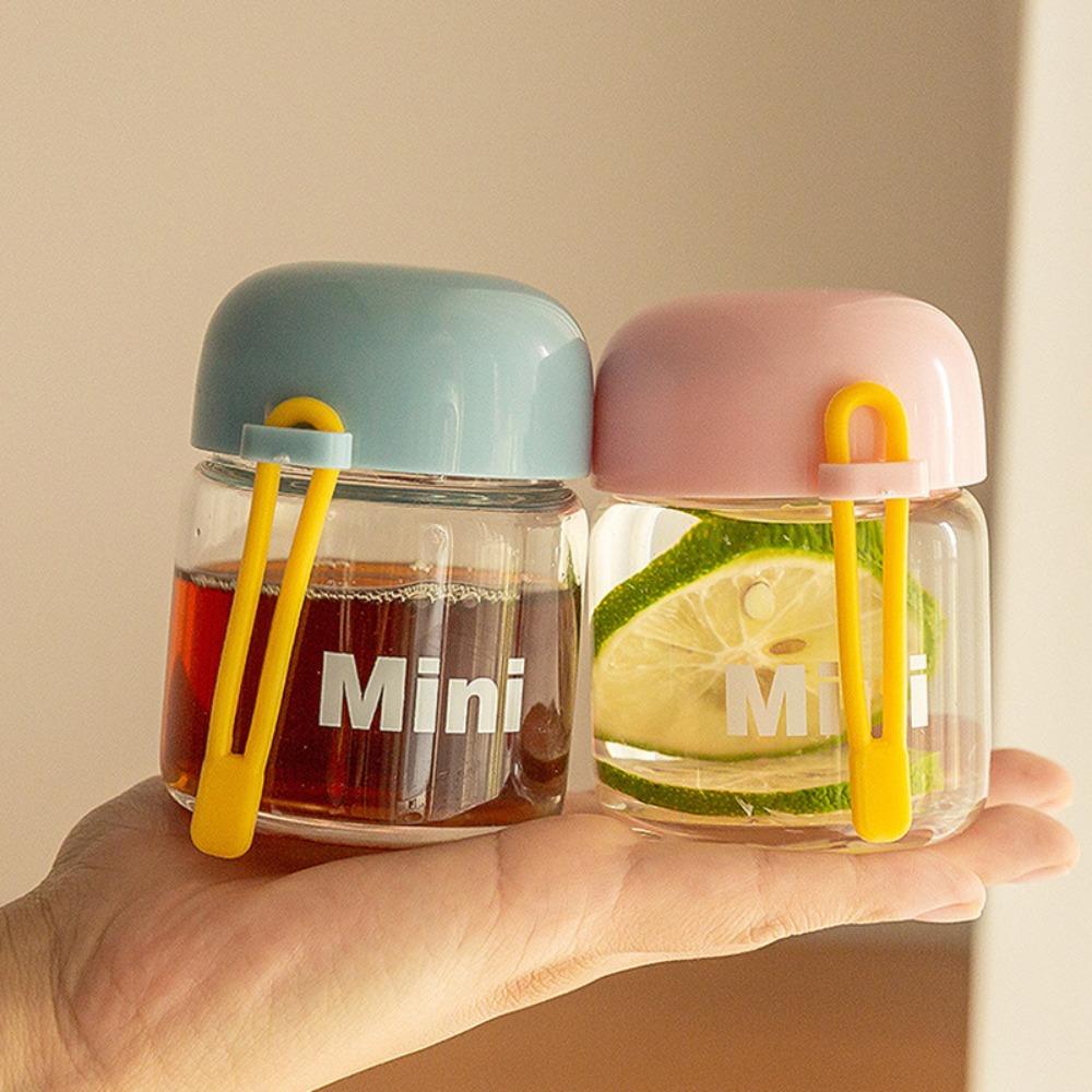 

150ML Kids Mini Cute Drinking Bottle Small Glass Water Bottles With Hand Rope Water Cup сірий