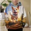 Autumn Comfortable Sports Leisure Long Sleeved Pullover Hooded Sweatshirt Children Animal Patterns Loose Versatile Pocketless 3d Hoodies