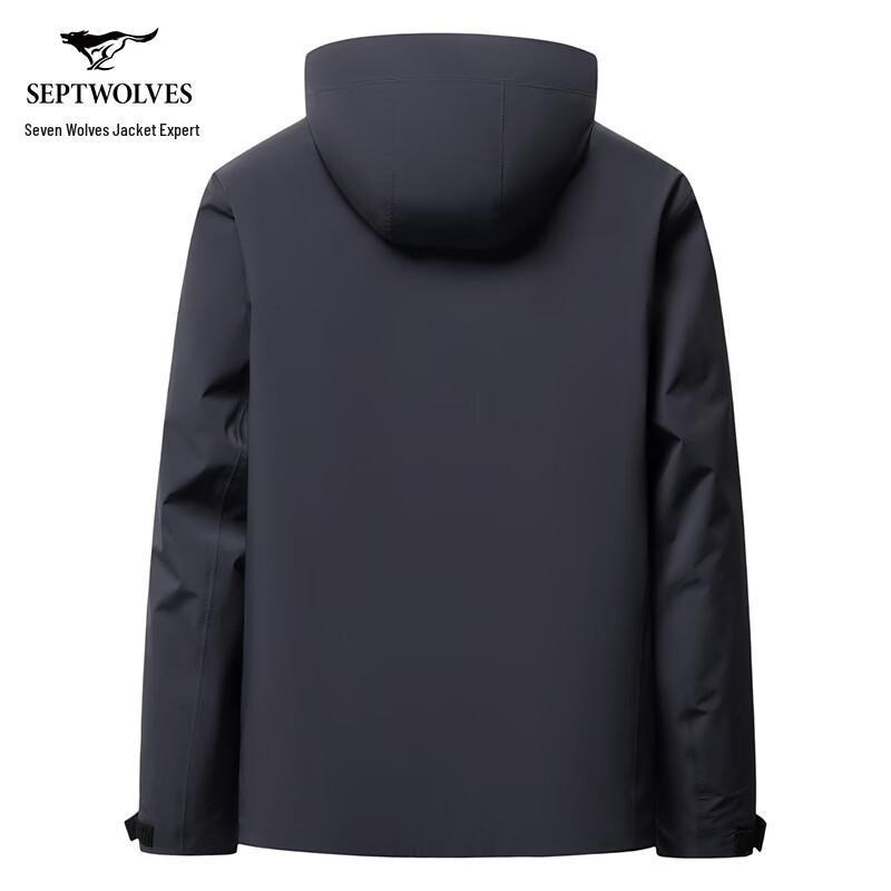 Seven Wolves Men's Hooded Business Casual Windproof Jacket